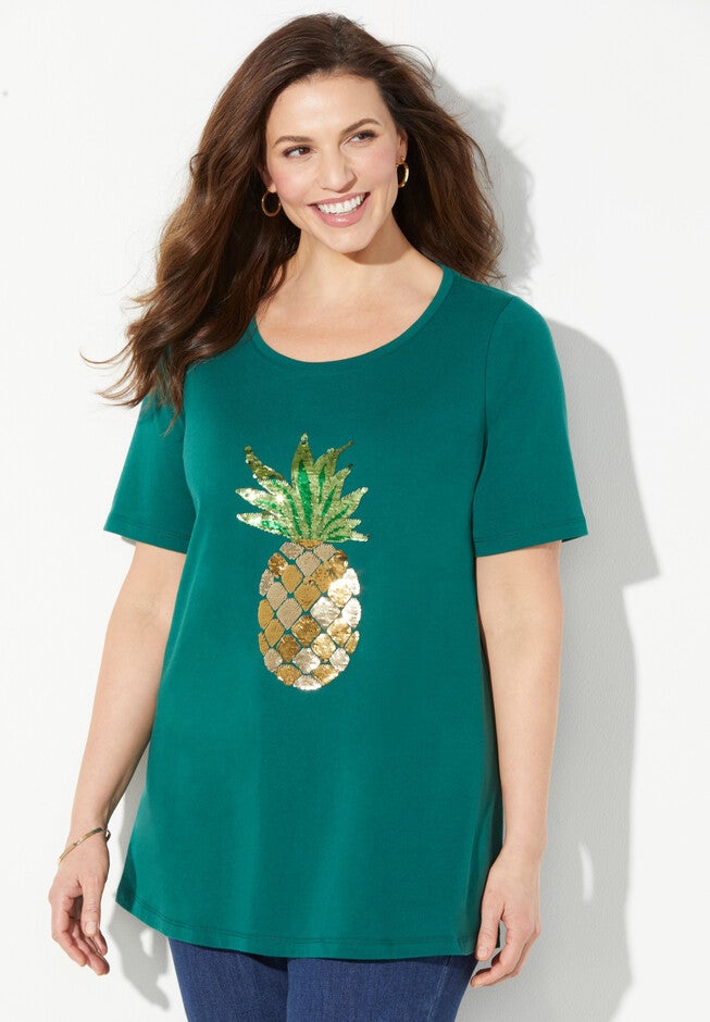 Slice of Life Sequin Tee, PINEAPPLE SEQUIN, hi-res image number null