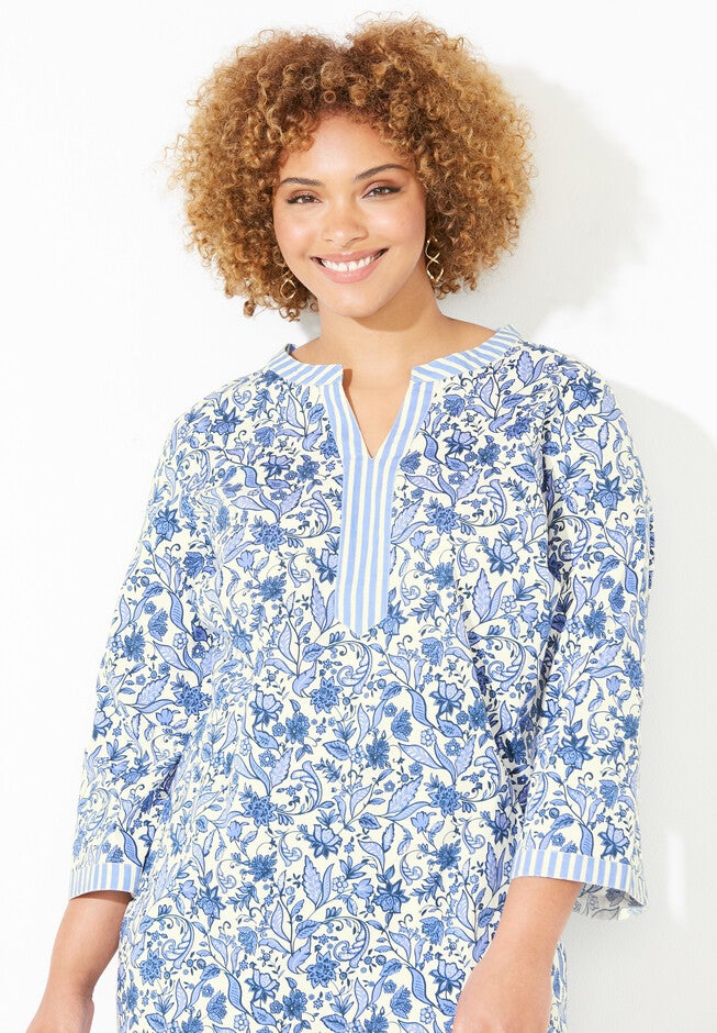 Liz&Me® Mixed Print Colorblock Tunic, , alternate image number null