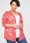 Shadow Stripe Cardigan, RED STARS, hi-res image number null