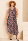 Liz&Me® Sleeveless Ponte Knit Dress, OLIVE GREEN FLORAL, hi-res image number null