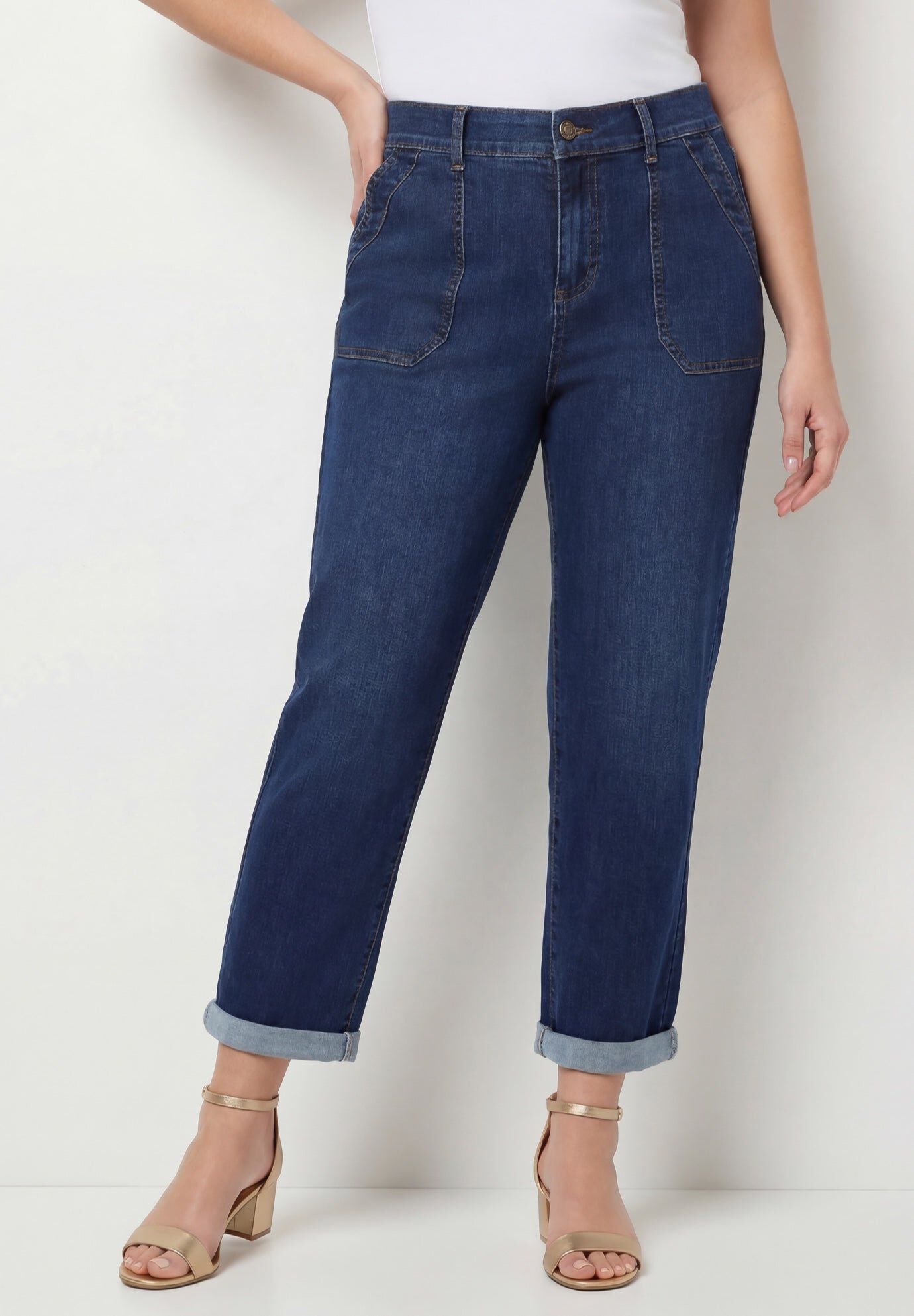 Right Fit® Curvy Roll Cuff Jean | OneStopPlus