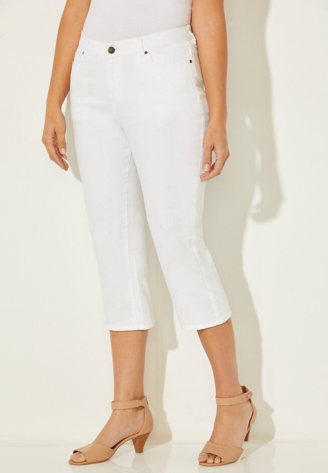 Universal Denim Capri, WHITE, hi-res image number 0
