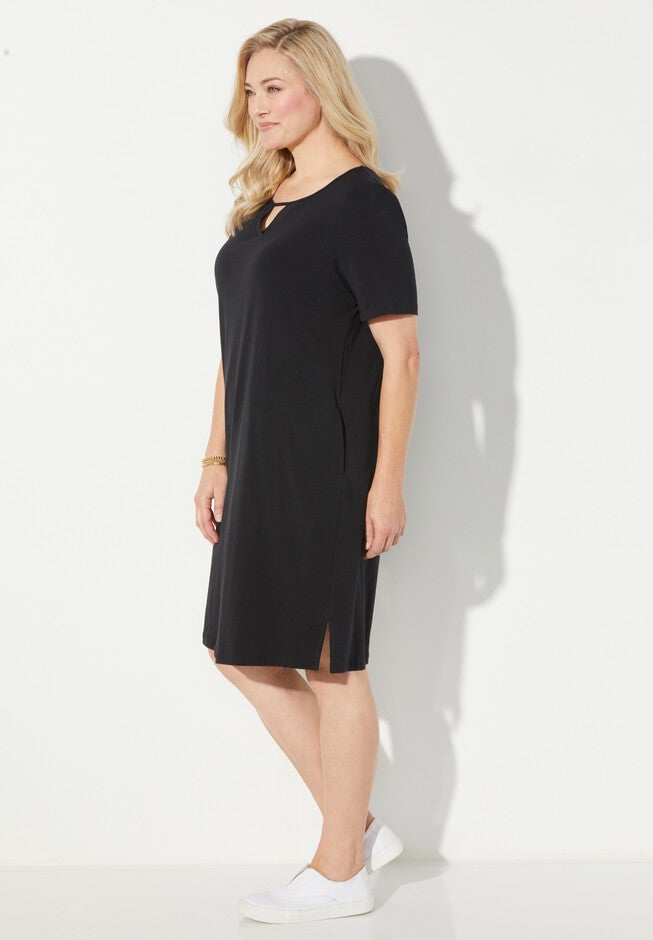 Suprema® Pleat-Neck Dress, , alternate image number null