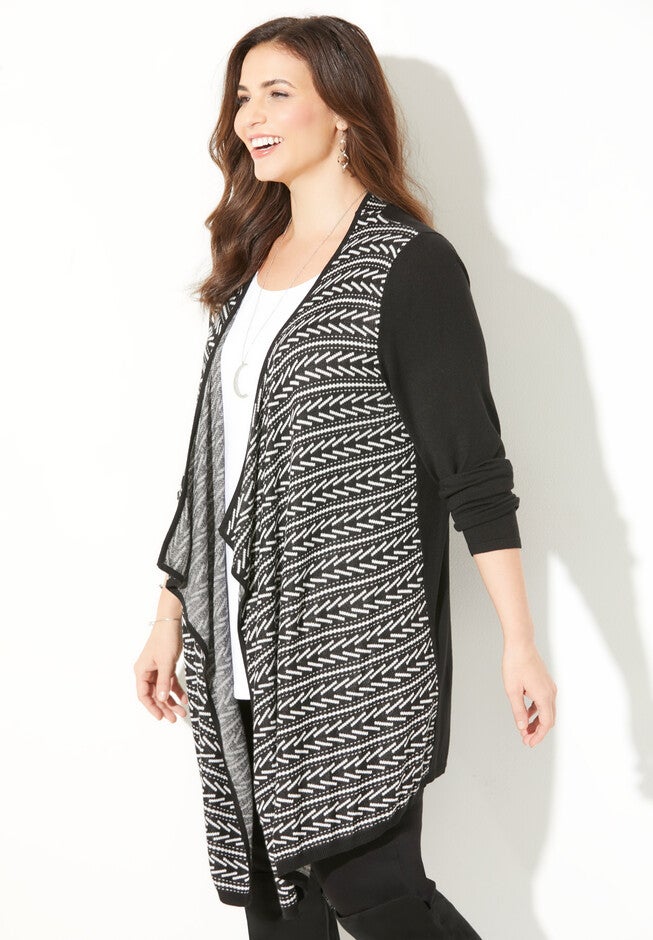 Jacquard Cardigan, , alternate image number null