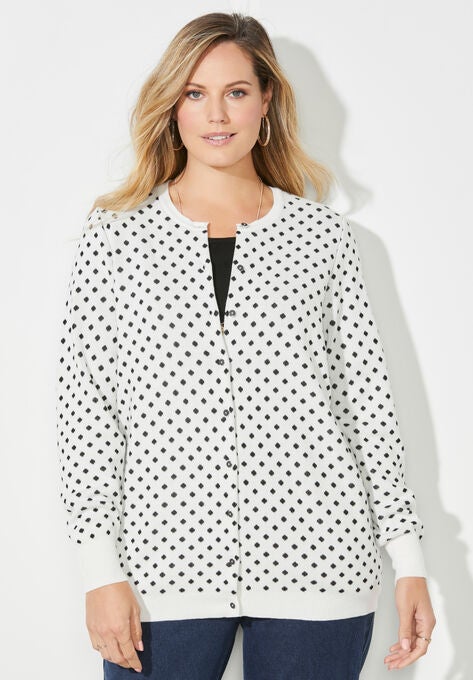Liz&Me™ Classic Cardigan, BLACK DOT, hi-res image number null
