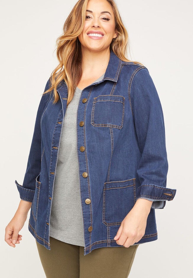 Denim Barn Jacket, BOURBON WASH, hi-res image number 0