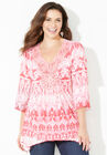 Good Vibes Crochet Tunic, CORAL CRYSTAL TIE DYE, hi-res image number null