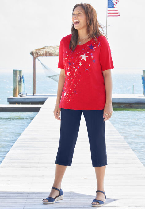 Stars & Shine Tee, RED STAR FALLING, hi-res image number null