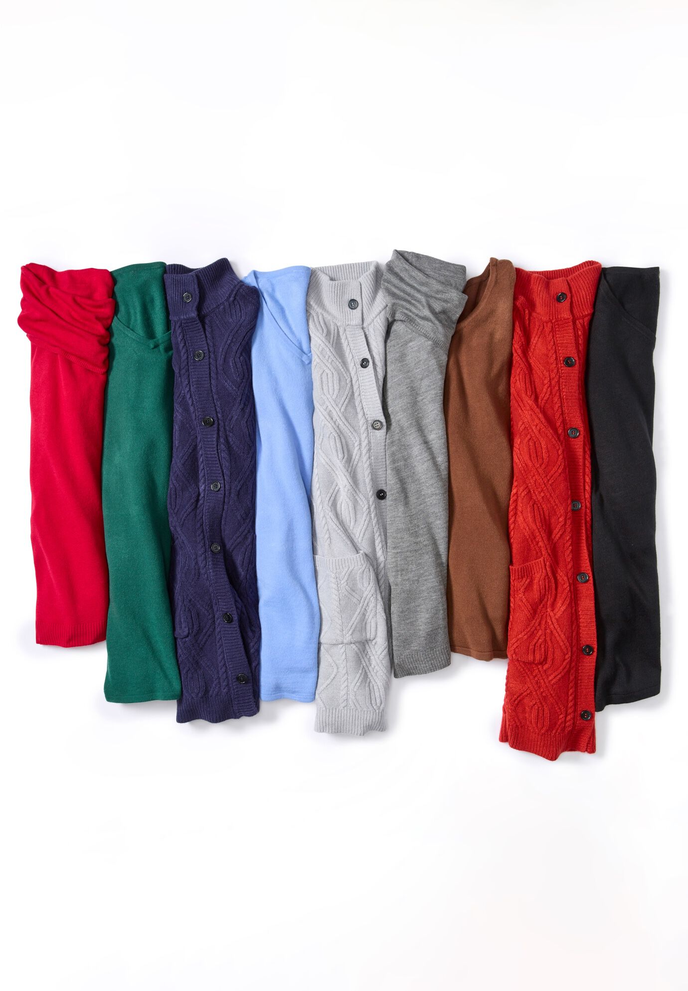 Cashmiracle&trade; Buttonfront Cable Cardigan, , alternate image number 3