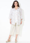 Classic Linen Buttonfront Shirt, NATURAL PALMS PRINT, hi-res image number null