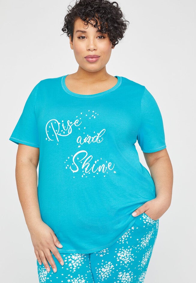 Cotton Sleep Tee, RISE AND SHINE, hi-res image number 0