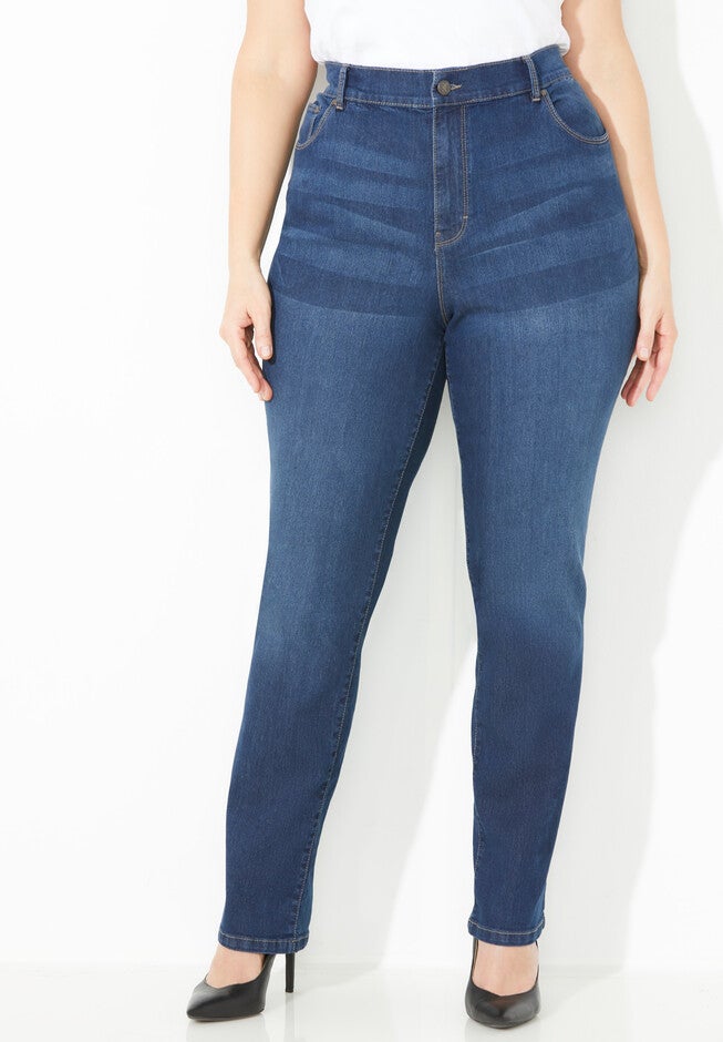 Right Fit® Curvy Modern Slim Leg Jean, BOMBAY WASH, hi-res image number null