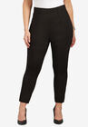 Curvy Collection Ponte Knit Ankle Pant, BLACK, hi-res image number null