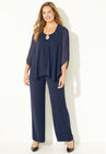 Accolades Georgette Pant Set, NAVY, hi-res image number null