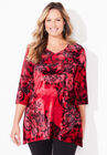 Panne Velvet Tunic, RED PAISLEY, hi-res image number 0