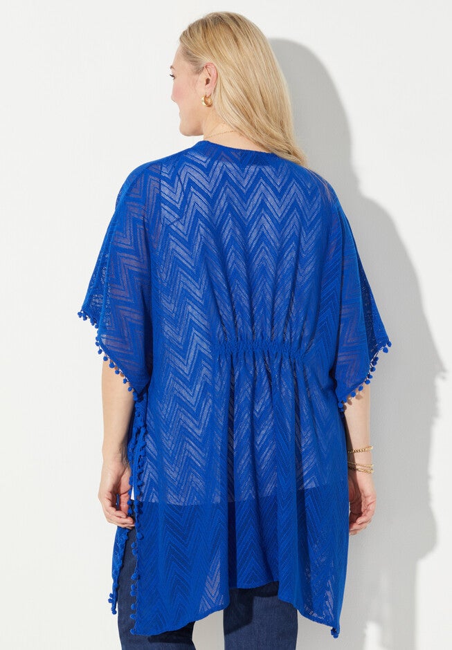 AnyWear Tassel Trim Poncho, , on-hover image number null
