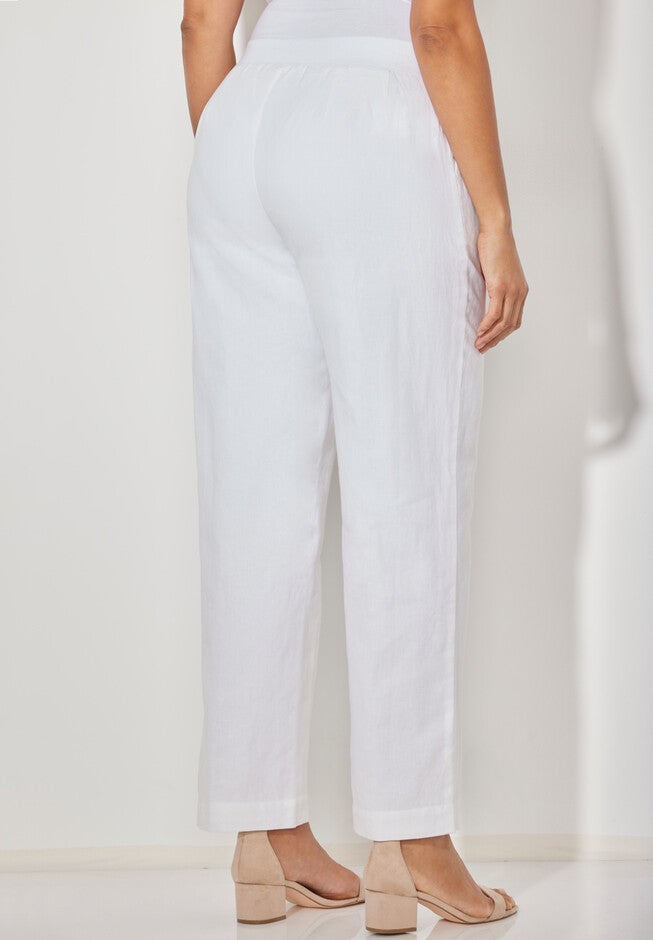 Knit Waist Linen Pant, , on-hover image number null