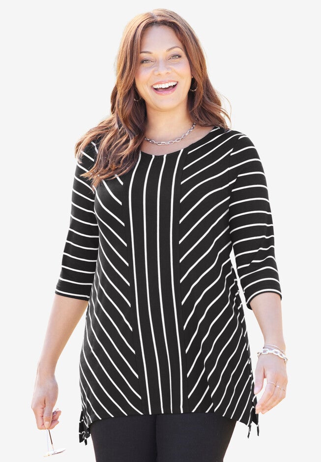 Streamline Two-Point Tunic, BLACK STRIPE, hi-res image number null