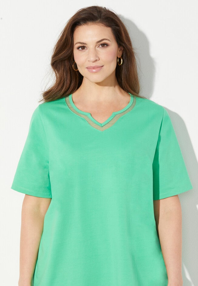 Suprema® Mesh Trim Tee, , alternate image number 3