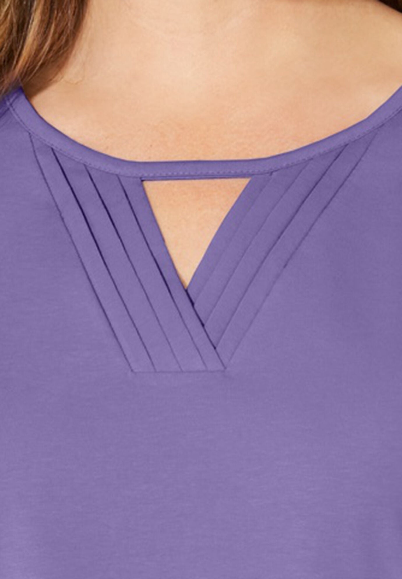 Suprema&reg; Pleat-Neck Tee, , alternate image number 3