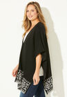 Border Print Ruana Wrap, , alternate image number null