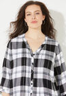 Effortless Pintuck Plaid Tunic, , alternate image number null