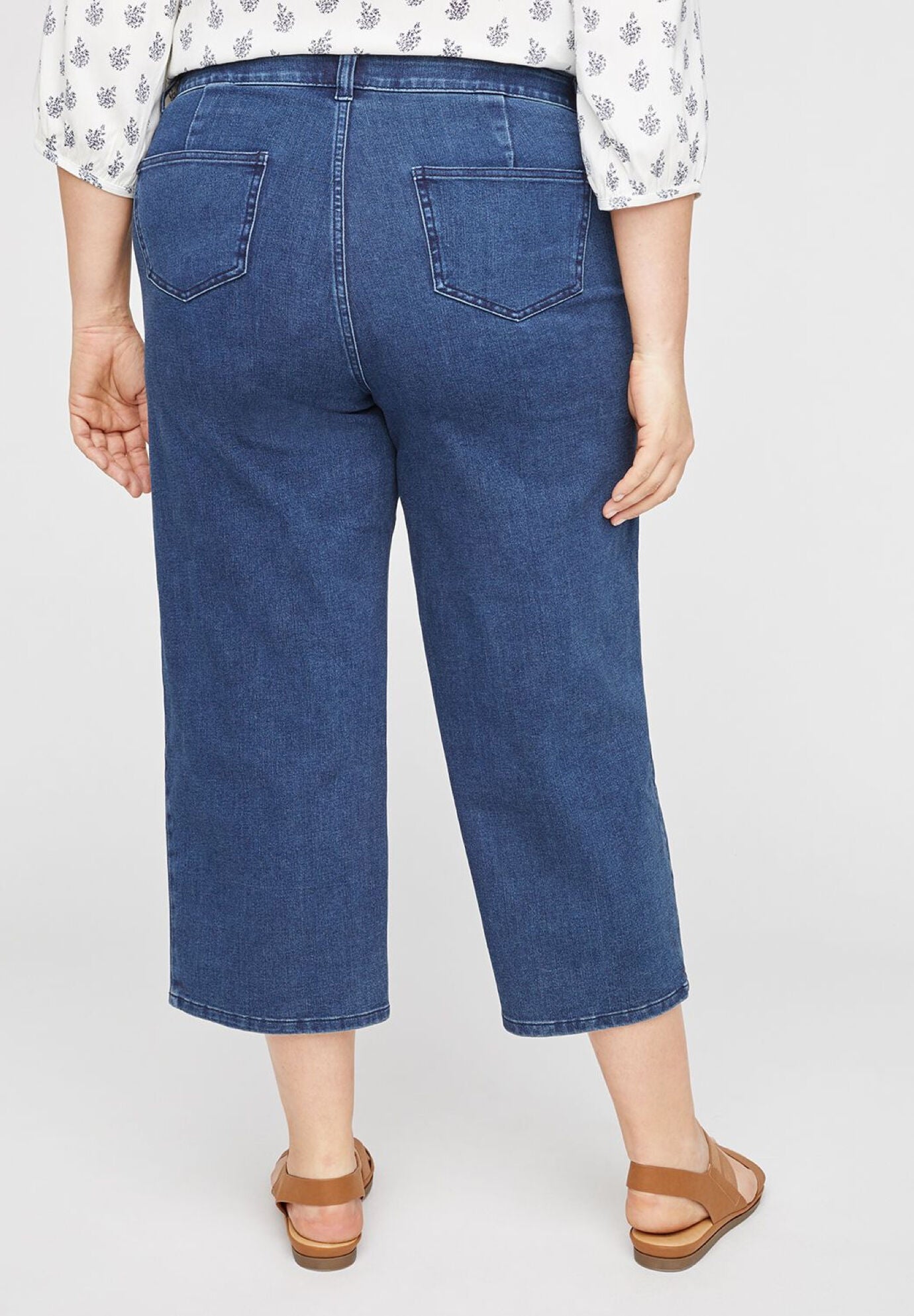 wide leg jean capri
