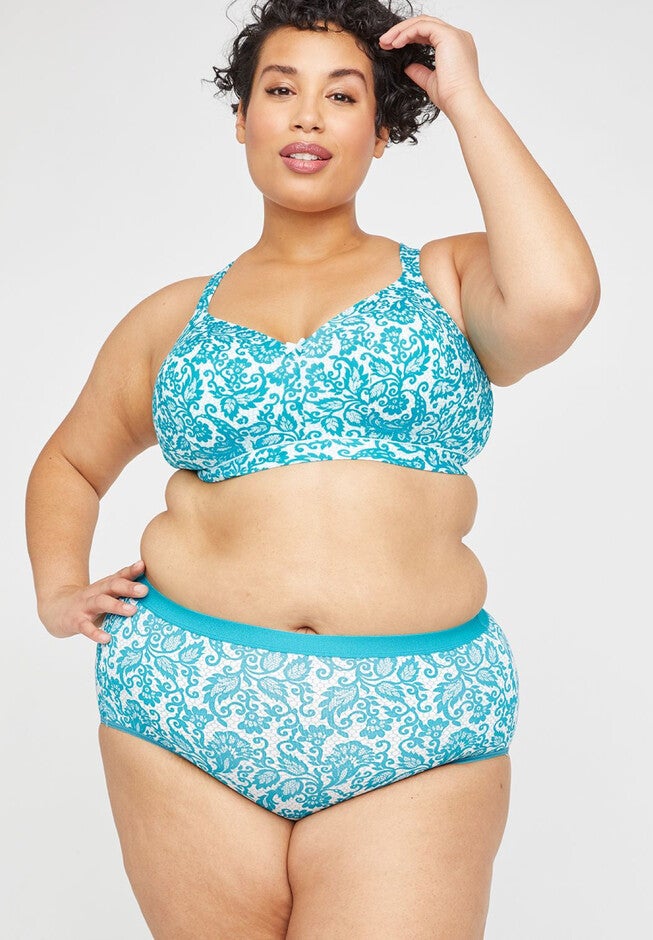 Cotton Full Brief Panty, ALL OVER LACE BLUEBIRD, hi-res image number null