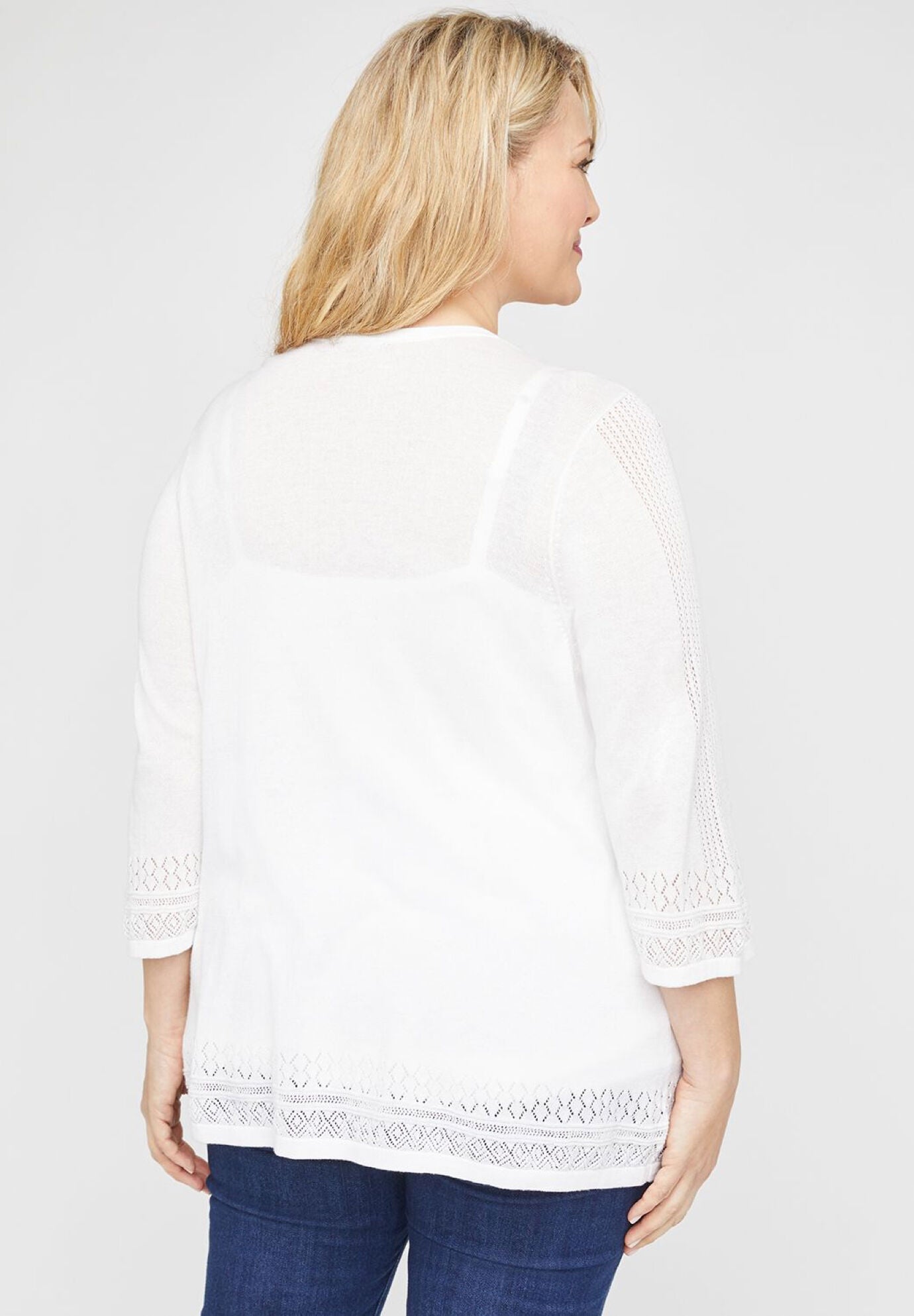 Embroidered Lace Cardigan, TURKISH TILE, on-hover image number 1