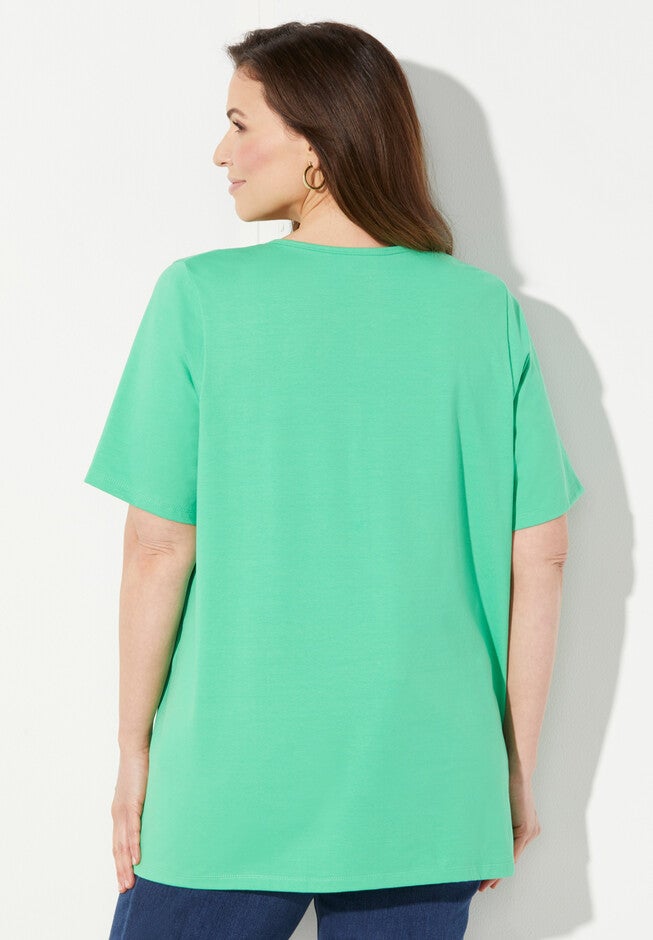 Suprema® Mesh Trim Tee, , on-hover image number 1