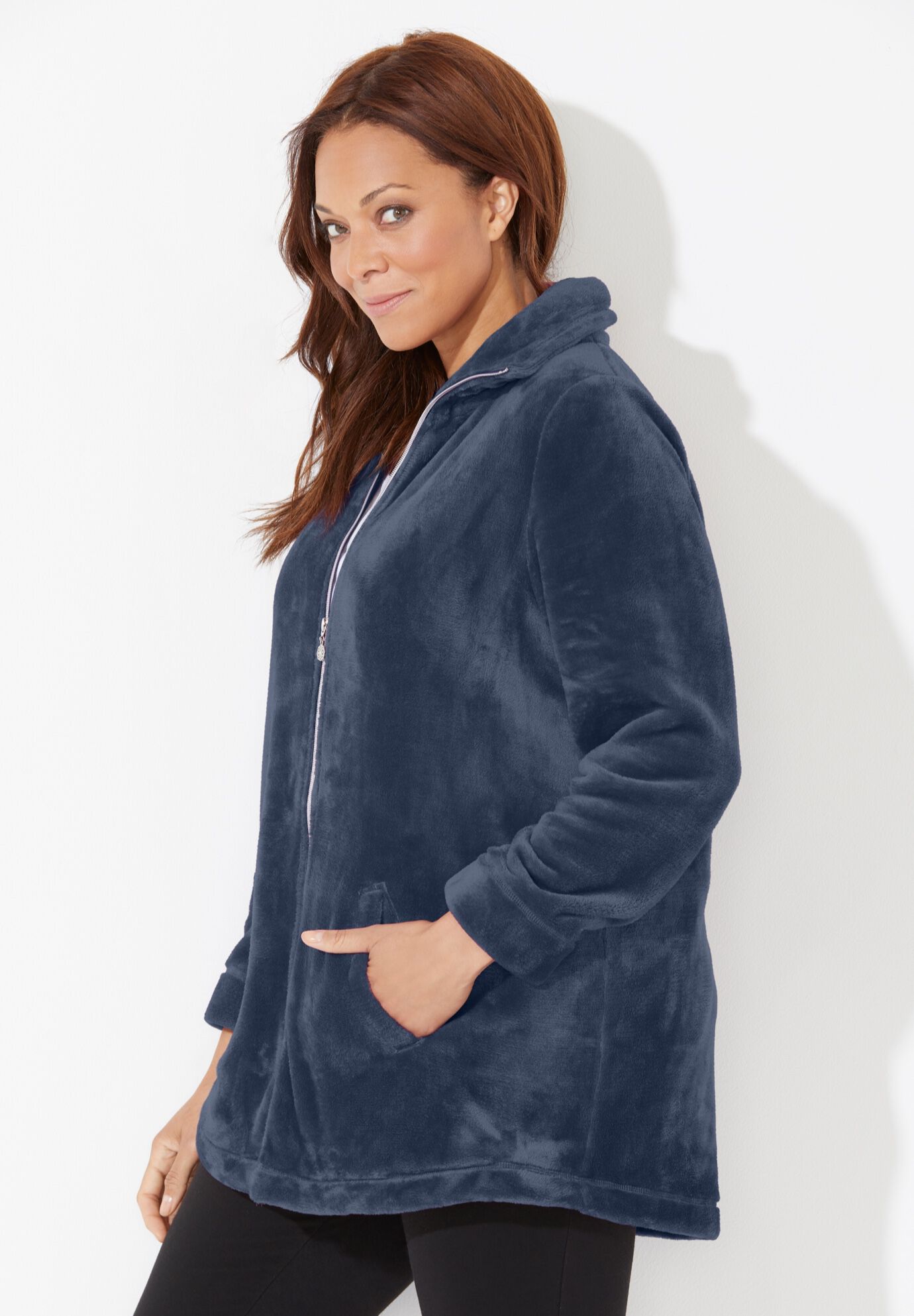 Ultimate Plush Jacket, NAVY, alternate image number 2