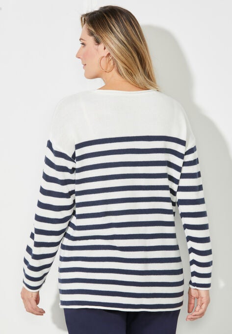 Liz&Me™ Heart & Soul Stripe Sweater, , on-hover image number null