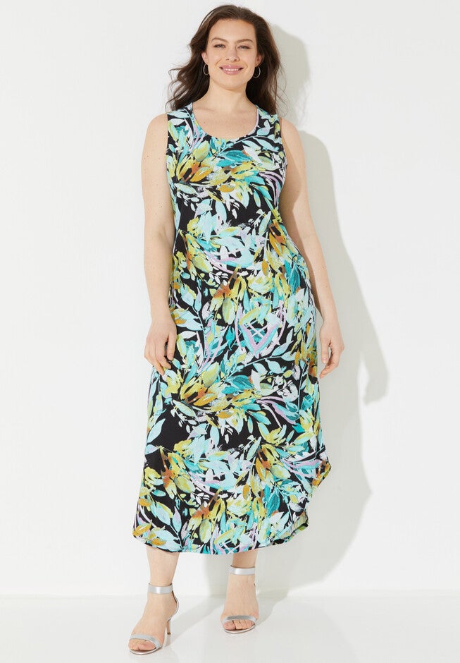 Palmdale Round-Hem Maxi Dress, GREEN, hi-res image number 0