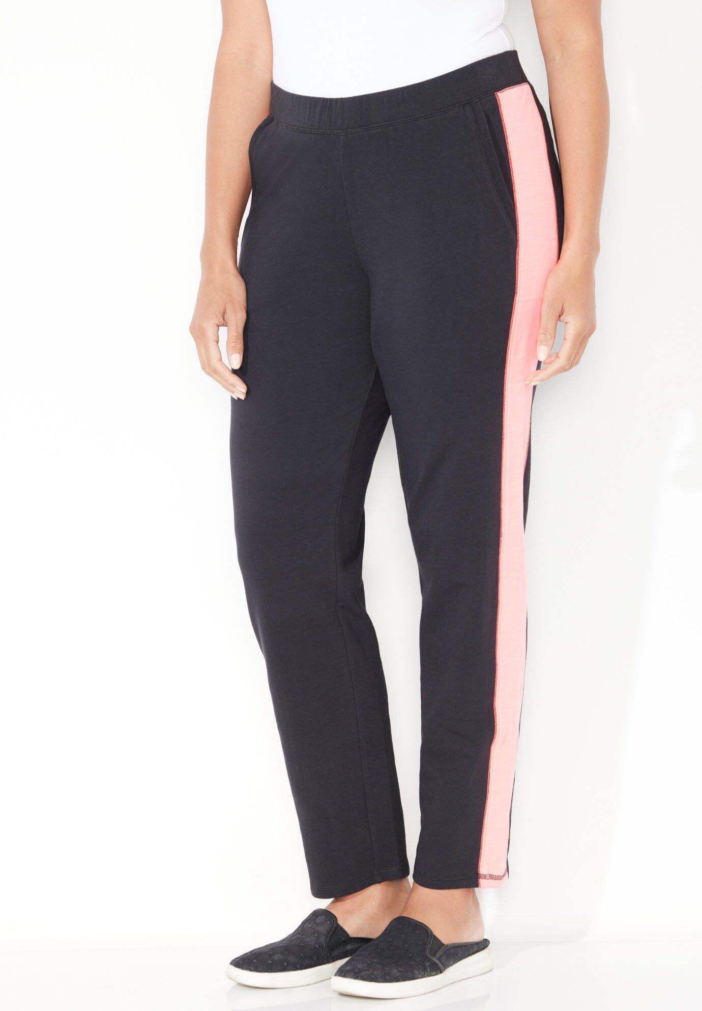 Glam French Terry Active Pant, BLACK PINK SUNSET, hi-res image number 0