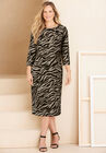 Liz&Me™ Ponte Knit Dress, CHAI LATTE ZEBRA, hi-res image number null