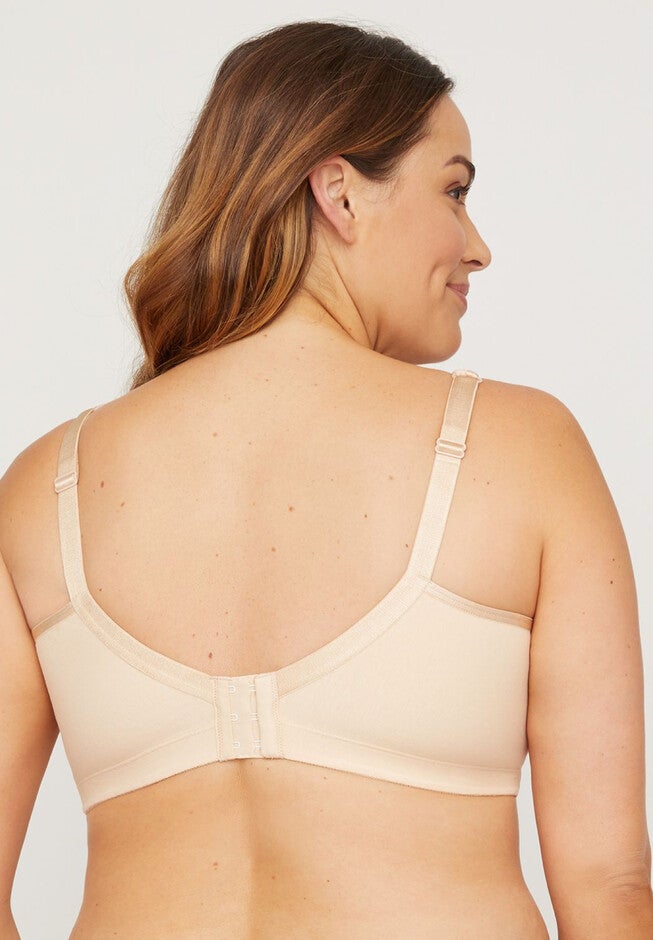 Cotton Comfort No-Wire Bra With Lace, , on-hover image number null