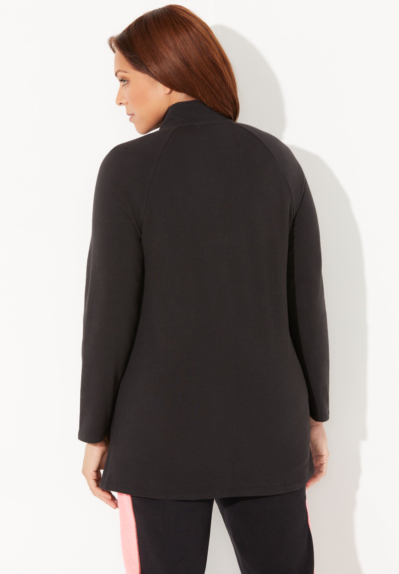 Glam French Terry Active Jacket, BLACK PINK SUNSET, on-hover image number 1