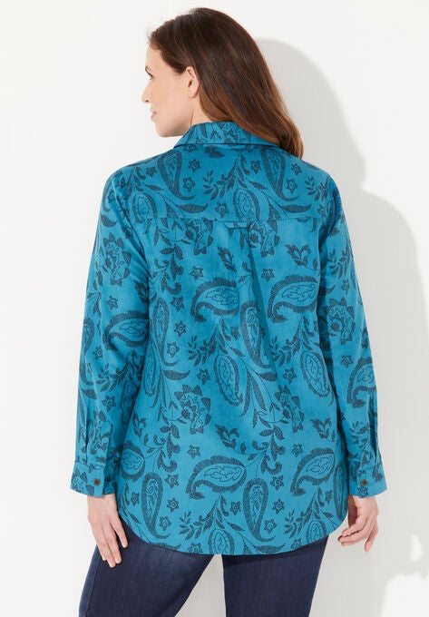 Sueded Buttonfront Shirt, , on-hover image number null