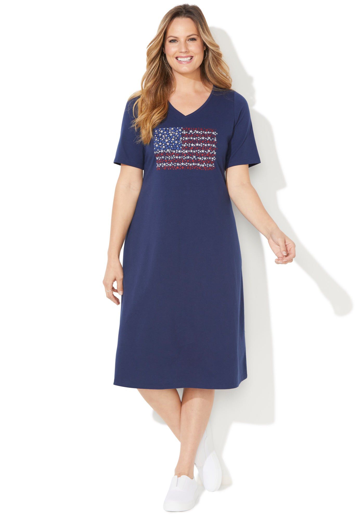 Mayfair Park A-line Dress, NAVY FLAG, hi-res image number 0