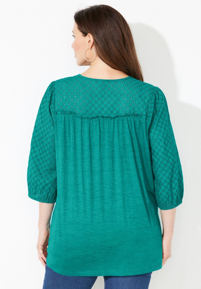 Eyelet Trim Top, , on-hover image number null