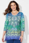 Artistry V-Neck Tunic, DARK SAPPHIRE OMBRE MEDALLION, hi-res image number null