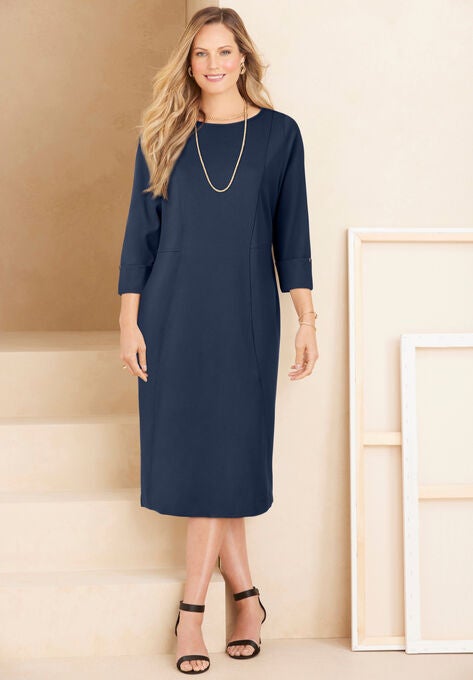 Liz&Me™ Ponte Knit Dress, NAVY, hi-res image number null