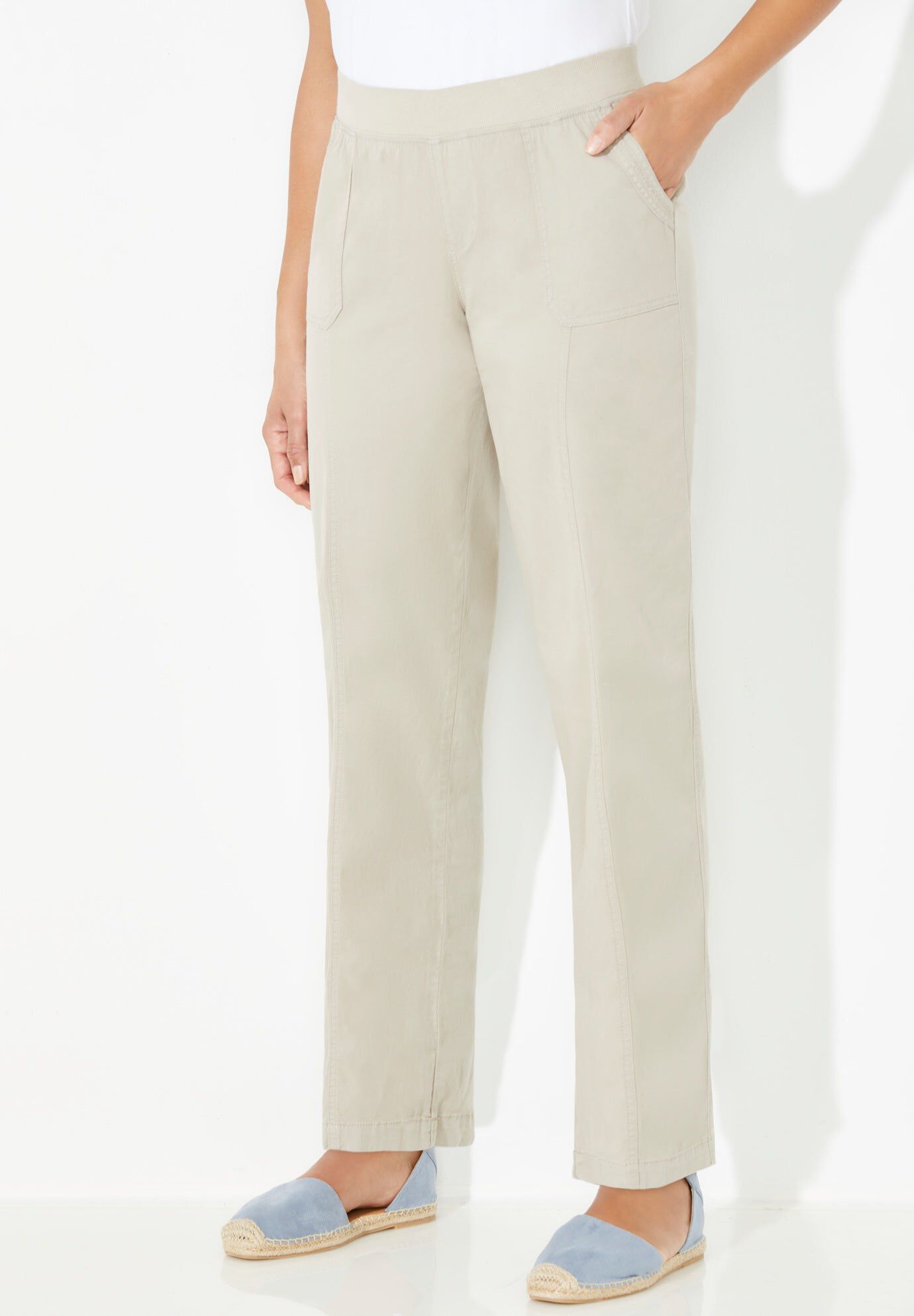 Stretch Knit Waist Cargo Pant, CAPPUCCINO TAN, hi-res image number 0
