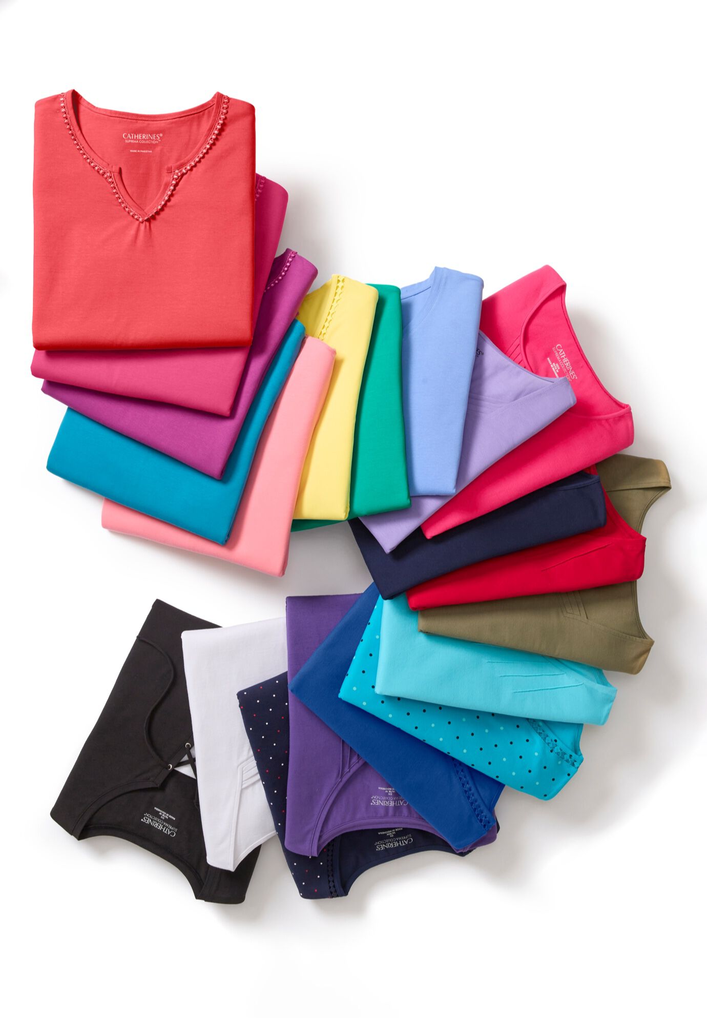 Suprema&reg; Embroidered Notch-Neck Tee, , alternate image number 2