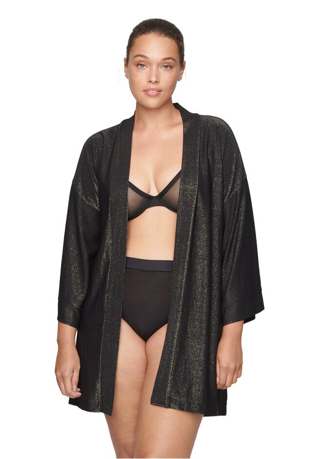 The Robe - Lurex, BLACK SPARKLE, on-hover image number null