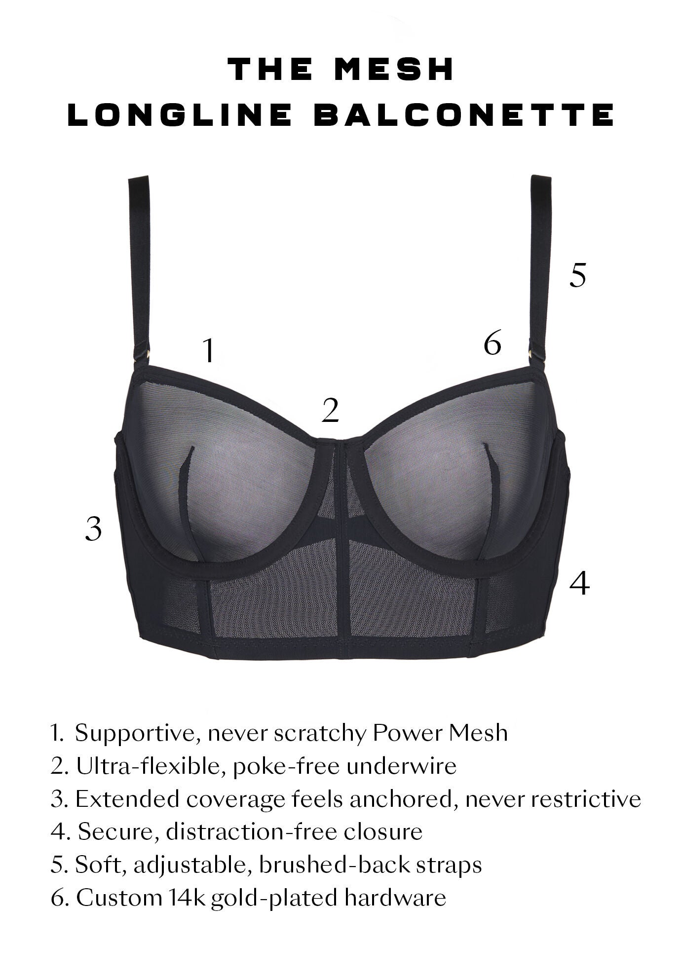 The Longline Bra - Mesh, SALT, alternate image number 6