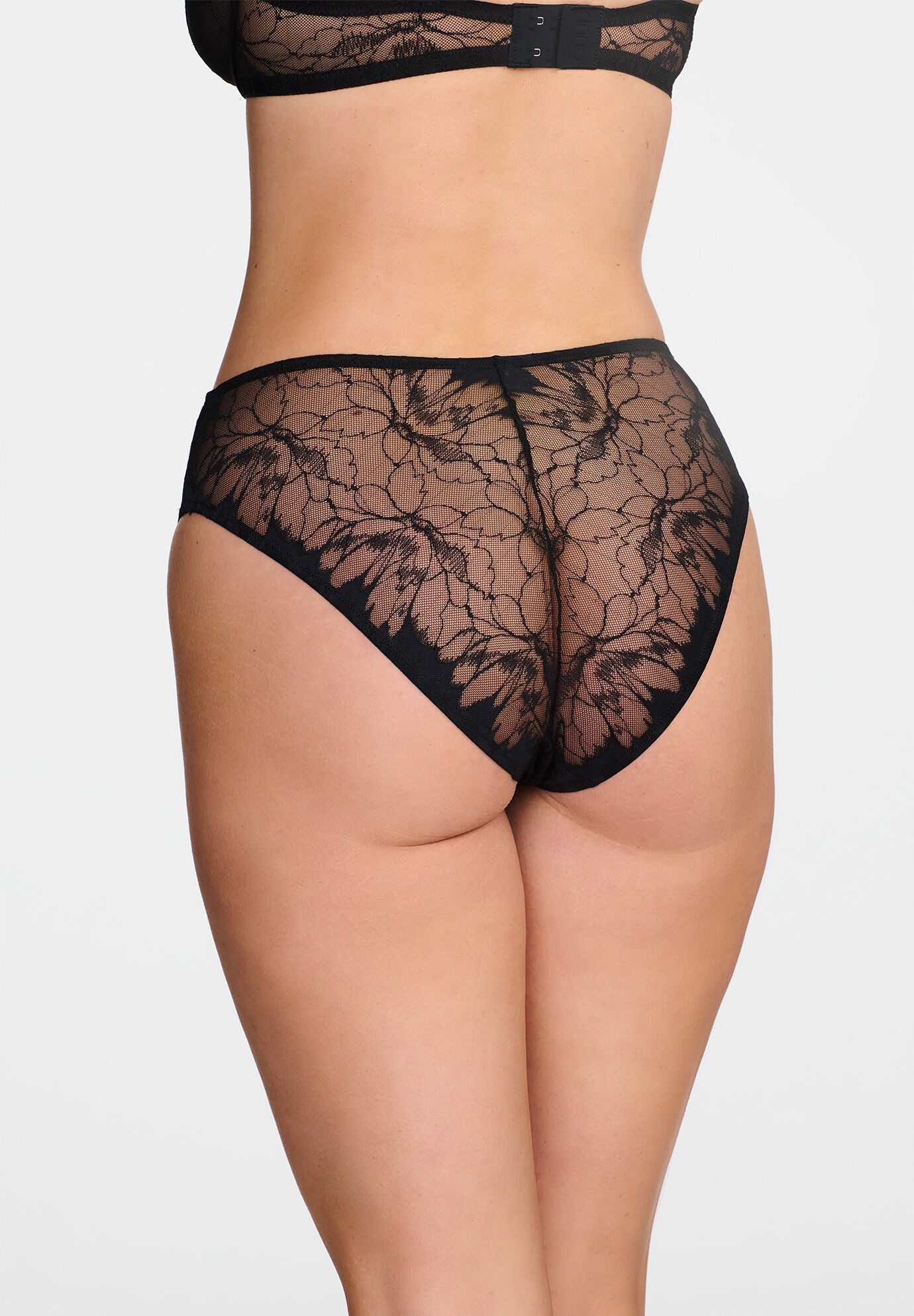 The Highwaist- Floral Lace, BLACK, alternate image number 4