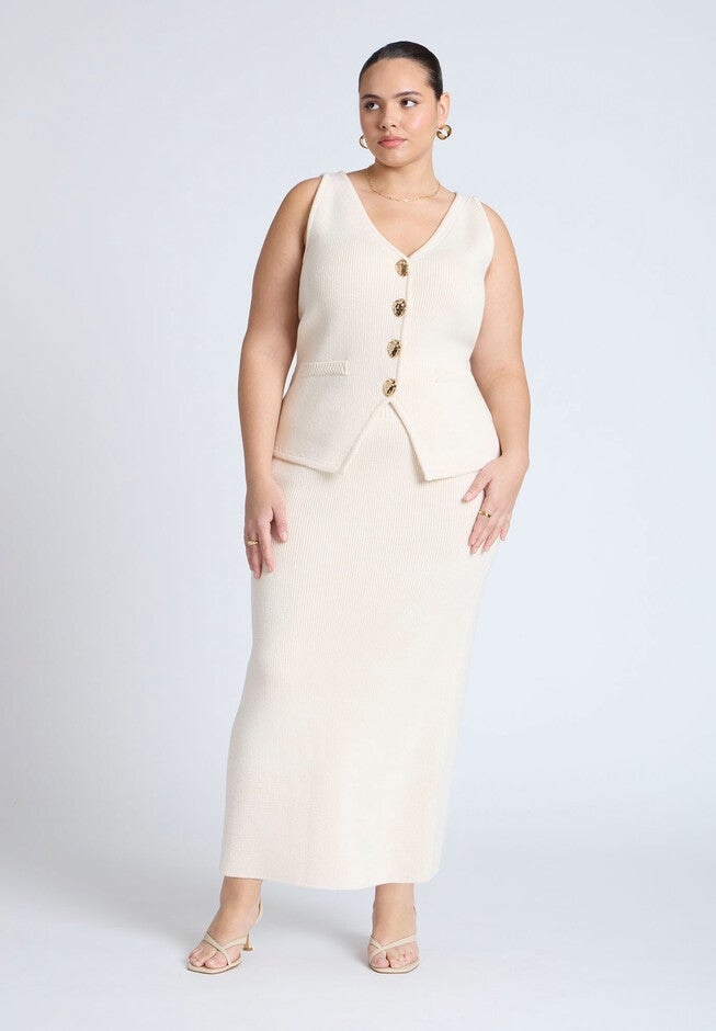Cinched Waist Sweater Vest, DEW, alternate image number null