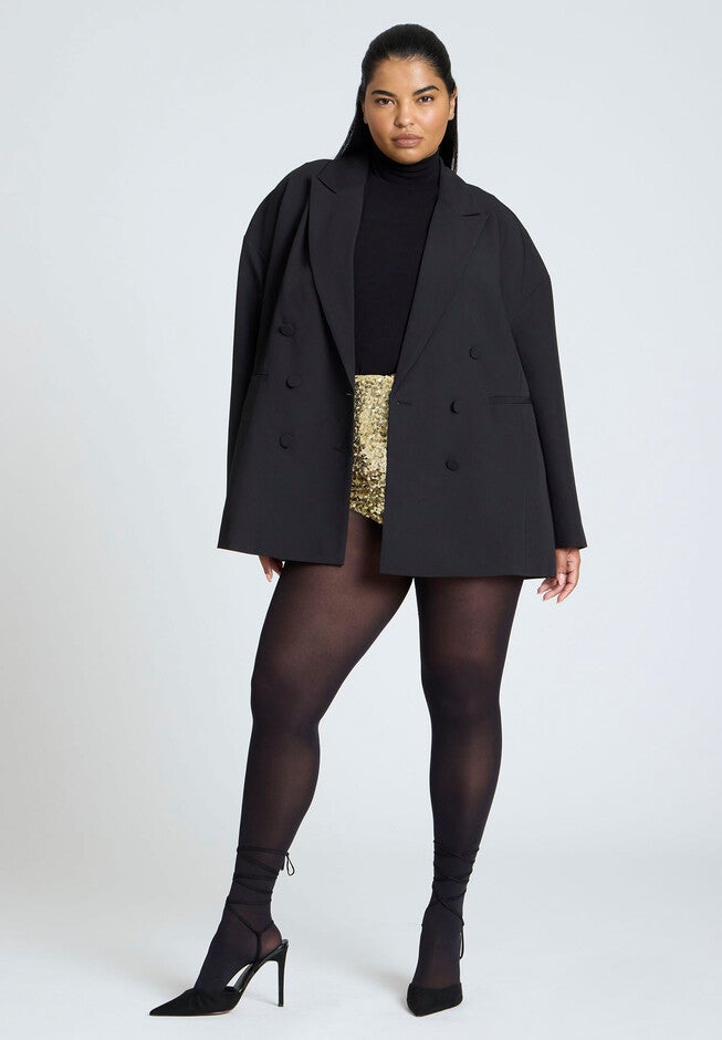 Oversized Boxy Blazer, BLACK ONYX, alternate image number null