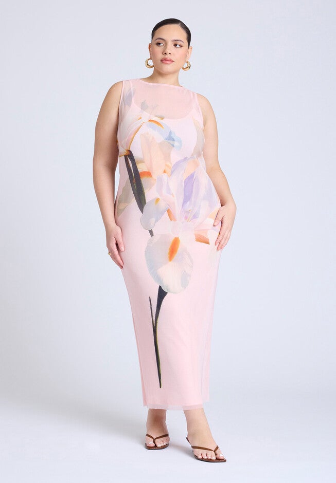 Pleated Chiffon Dress , FRACTURED ORCHID, on-hover image number null